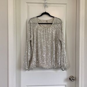 Unbranded glitter sequinned gold top size medium/large